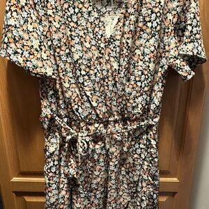 Floral Wrap Dress with Belt